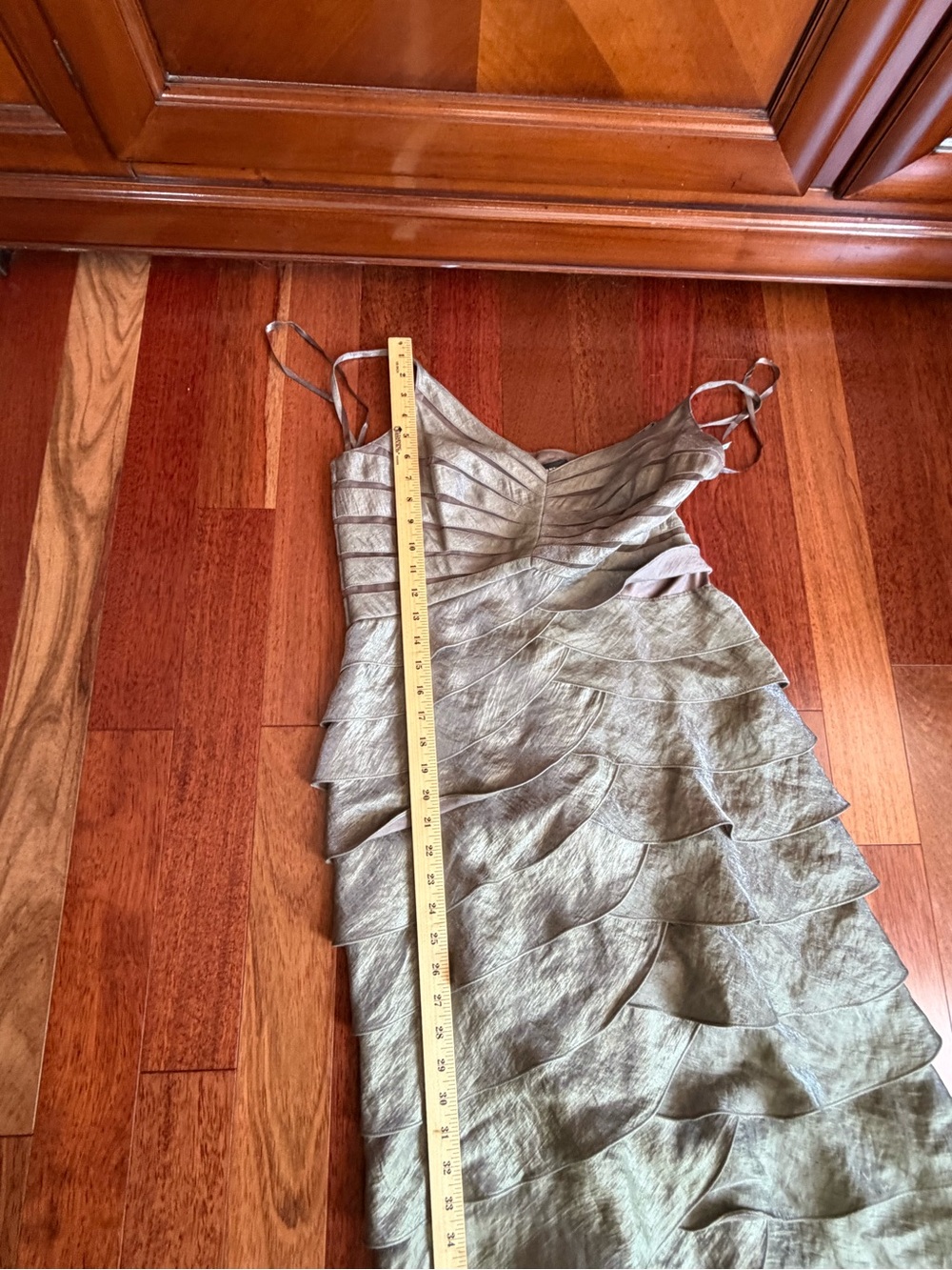 Adrianna Papell Olive Tiered Ruffle Maxi Dress - Picture 7 of 9